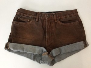 brown denim shorts