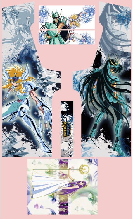 Kit stickers Saint Seiya Chevalier du Zodiaque pour borne d'arcade