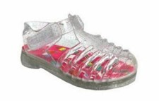 Toddler Girls Clear Silver Glitter Jelly Sandals NWT 2 3 4 5 6 Wonder Nation