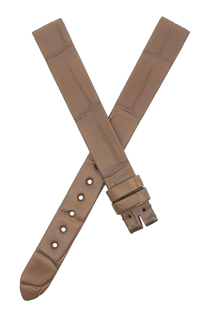 Cartier 11mm x 10mm Light Brown Alligator Leather Women's
