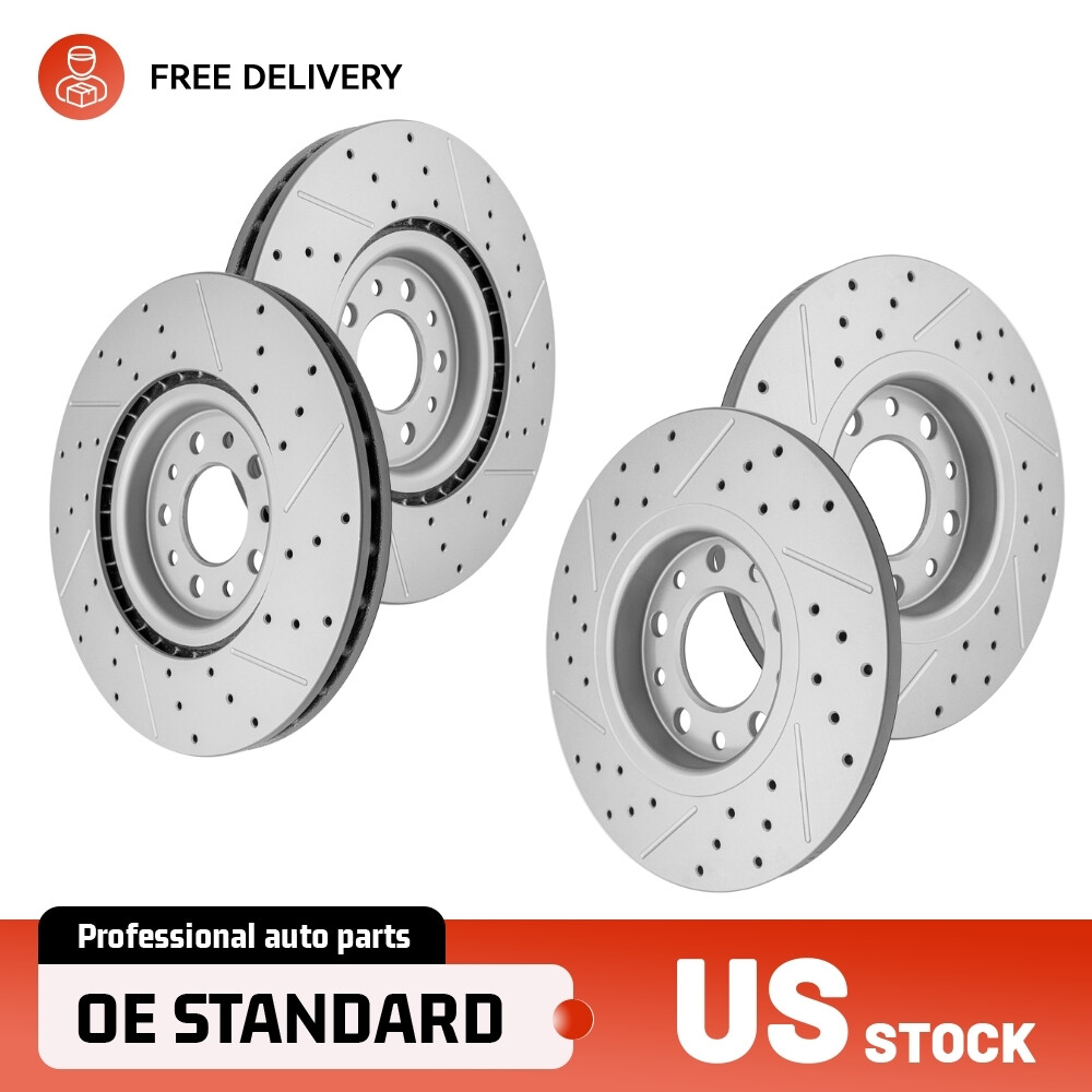 High-Performance Drilled Brake Rotors for 2014-2021 Jeep Cherokee Single-Piston Calipers