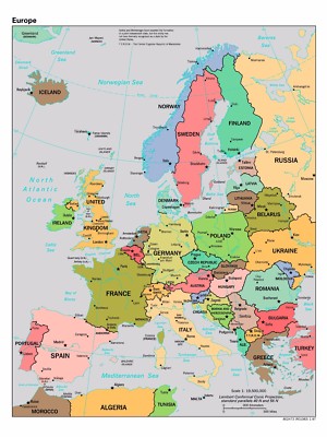 MAP OF EUROPE STUDY MOE01 POSTER A4 A3 BUY 2 GET 3RD FREE