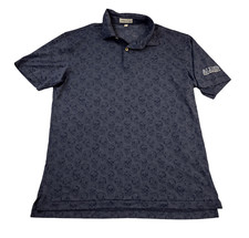 Peter Millar Skull Pattern Short Sleeve Golf Polo Navy Blue Men Medium - Allied