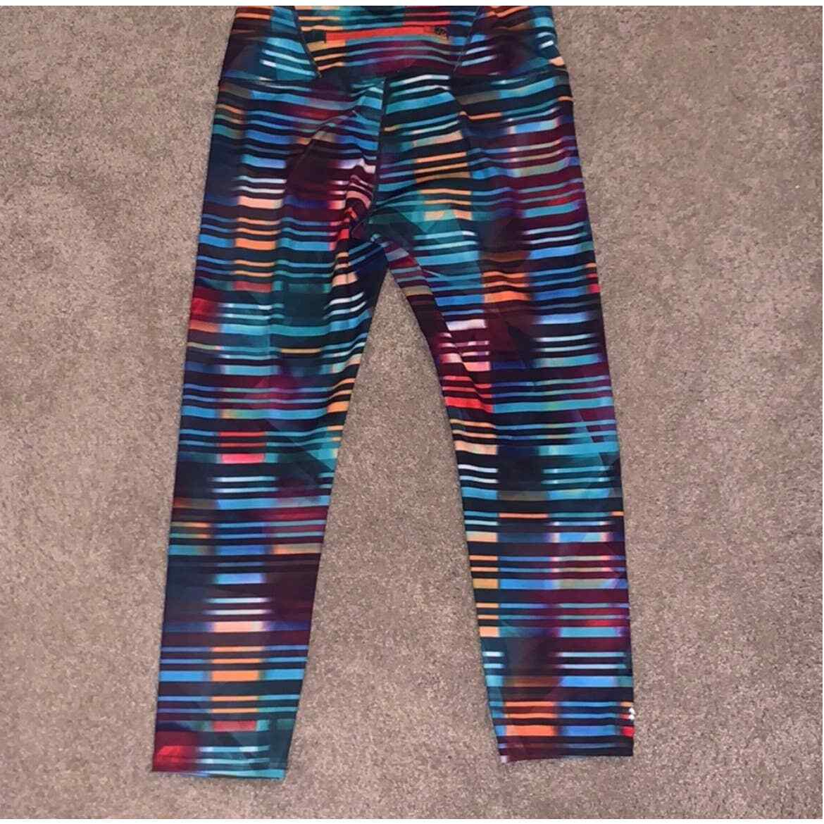 Athleta Multi-colored striped capri leggings size… - image 11