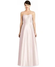 NEW ALFRED SUNG Strapless Satin Twill GOWN DRESS Size 18 $223 BLUSH NORDSTROM