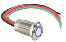 19mm Smart Touch Button Blue Halo  LED Piezo Sensor Dimmer Light Switch