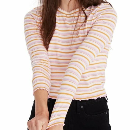 Madewell Ruffle Edge Long Sleeve Tee in 
