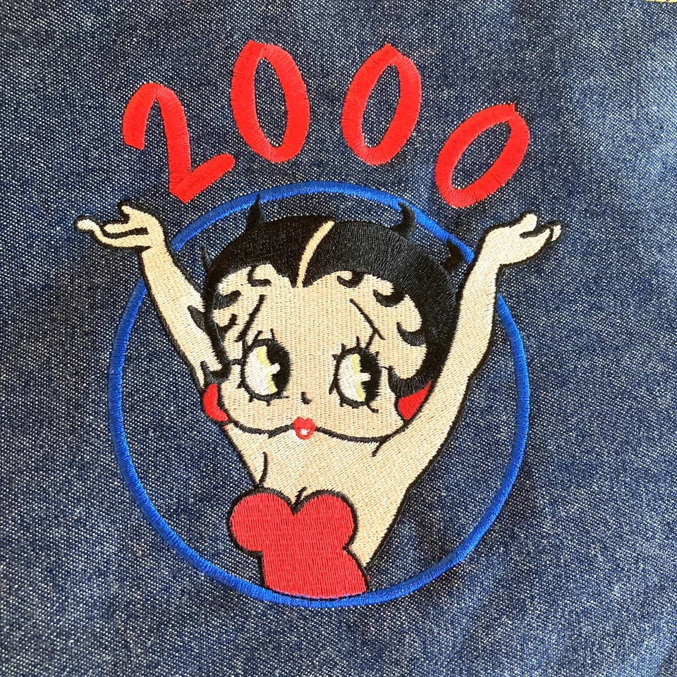 Bolso Bandolera Betty Boop 2000 Y2K Azul Denim Ajustable Correas Anchas Logo Cremalleras Foto 2 de 4