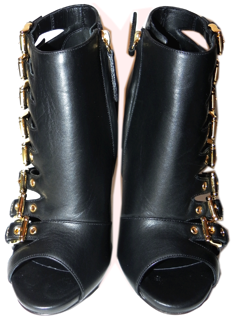 Giuseppe Zanotti Botín Estilete Sandalia Alien botas 36-5.5 Hebillas Doradas Botín Zanotti 51a031 Giuseppe Zanotti Botín Estilete Sandalia Alien botas 36-5.5 Hebillas Doradas Botín Zanotti 51a031