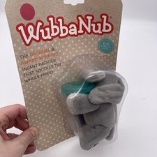 Wubbanub 0-6 Months Baby Gray Elephant Pacifier Buddy Plush BPA Free New N
