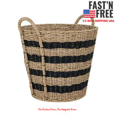 Better Homes  Gardens Extra Large Striped Seagrass Decorative Storage Basket