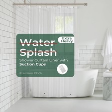 Clear Shower Curtain Liner with Side Suction Cups, Premium PEVA Plastic Shower