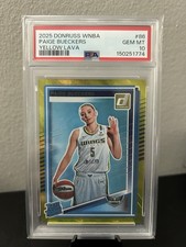 2025 Donruss WNBA Paige Bueckers RC Yellow Lava 5/5 Jersey Match PSA 10 POP 1