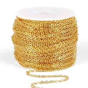 Authentic [66 Feet/ 20M] 18K Gold Plated Chain Bulk, 2mm 304 ...