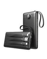 Veektomx Powerbank 10000 Mah Mit Integrierten Usb-C-Kabeln Und Led-Anzeige
