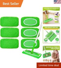 Universal 6-Pack Mop Pads - Machine Washable Microfiber for All Floor Types