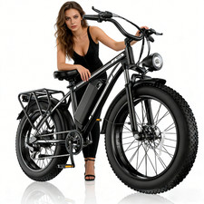 26" Fat Tire Electric Bike 1500W Mountain Bike 48V 18Ah 31MPH E-Bike for Adults