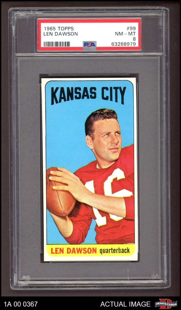 1965 Topps #99 Len Dawson Chiefs SHORT-PRINT HOF Purdue PSA 8 - NM/MT