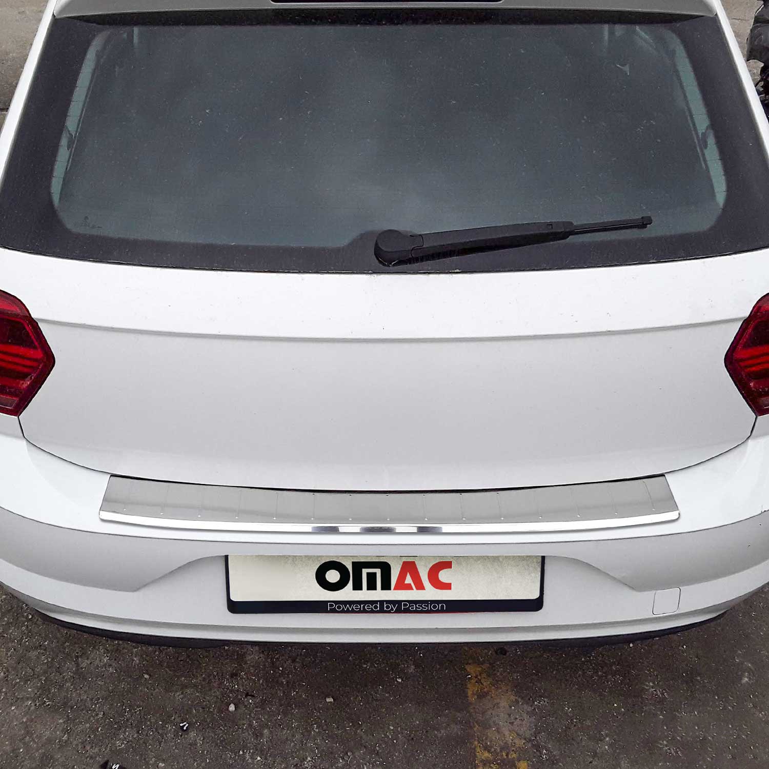 Protection pare-chocs arrière inox poli pour VW Polo mk6 Hatchback 2017-2026