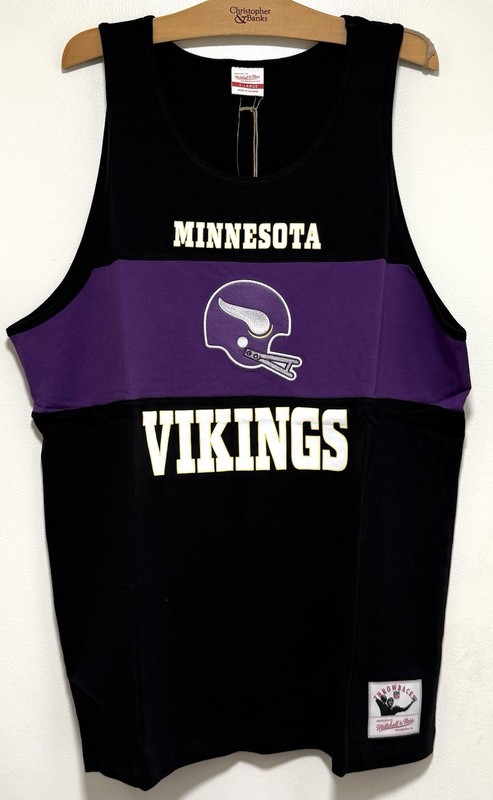 Minnesota Vikings Mitchell & Ness NFL Tank Top Embroidery Logo (Mens XL) New