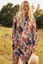 NEW Anthropologie Shara Pleated Floral Patchwork Midi Dress XL