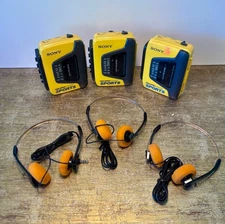 Lot of 3 Vintage Sony Sports Walkman WM-AF59 AM/FM Radio Cassette Players