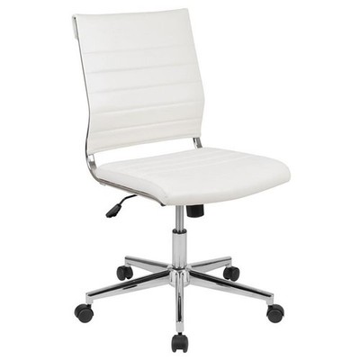 Flash Furniture Leathersoft Executive Office Chair in White