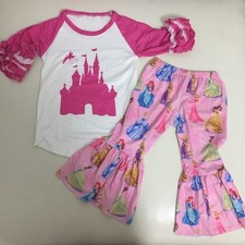 Boutique Luxury Princess Belle Aurora Ariel Rapunzel Pants Top
