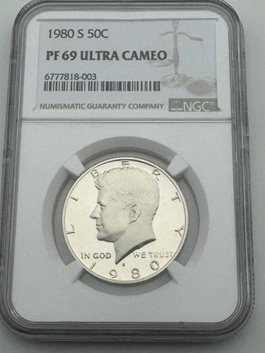 1980-S 50C PF69 Ultra Cameo Proof Kennedy Half Dollar NGC - PR 69 (PF 69) DCAM