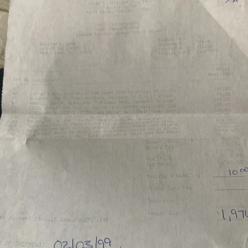 Civil war letters lot almost 4500- invoices from 80s auctions