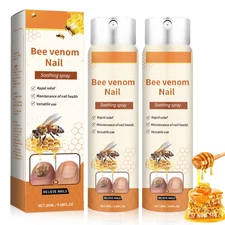 2Pcs Bee Venom Nail Soothing Spray, Advanced Nail Repair Spray, Bee Venom Toe Na