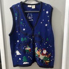 VTG Bobbie Brooks Woman Christmas Sweater Vest 14W/16W
