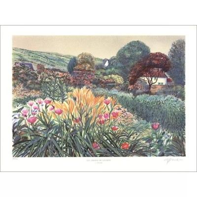 RAFFLEWSKI Rolf - Original Lithographie ''Jardins de Giverny, L'atelier'' 56x76cm
