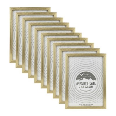 [10er Set] Cambridge Gold A4 Zertifikat Foto Bilderrahmen Wandbild Gratis