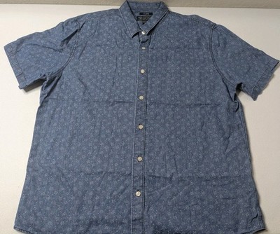American Rag Shirt Men's XL Blue Denim Button Up Short Sleeve