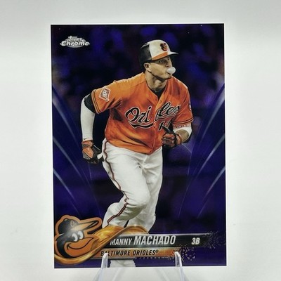 2018 Topps Chrome Manny Machado #94 Purple Refractor 113/299 Baltimore Orioles