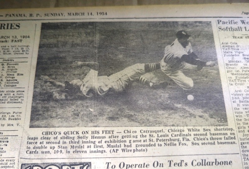 MAR 14, 1954 NEWSPAPER PAGE #2280- CHICO ROJAS, CHICAGO WHITE SOX BASEBALL ⚾