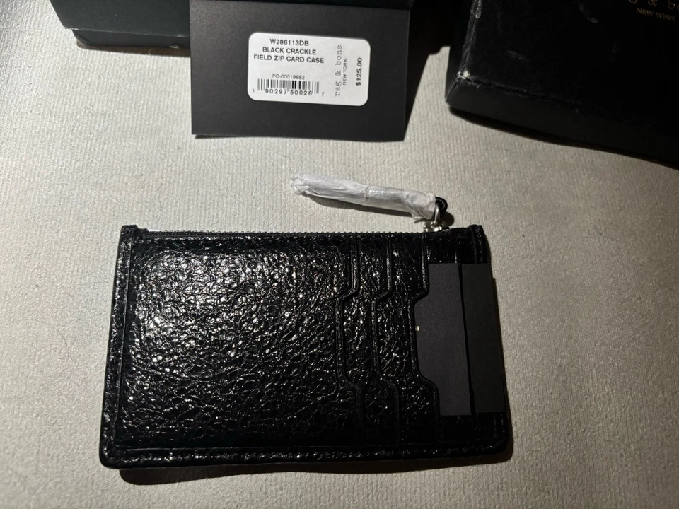 FUNDA TARJETA RAG & BONE NEGRA CRACKLEFIELD CREMALLERA Foto 2 de 3