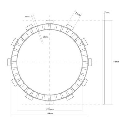 Single Tooth Clutch Disc FCC For Kawasaki 400 ZR Xanthus 1983-1985