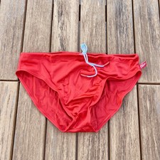 aussieBum Men red classic 2.5" nylon swim bikini brief Swimwear size M