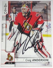 CRAIG ANDERSON SIGNED 17-18 O-PEE-CHEE OTTAWA SENATORS CARD AUTOGRAPH AUTO!!