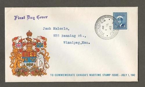 Canada first day cover, Talbot Cachet 2155 5 cent George VI [784