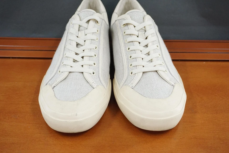 Vince Fulton Casual Shoes Mens Size 9.5 Beige Canvas Low Top Lace Up Sneakers - Image 2 of 4