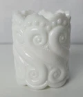 VINTAGE KANAWHA MILK GLASS SWIRLED TOOTHPICK HOLDER