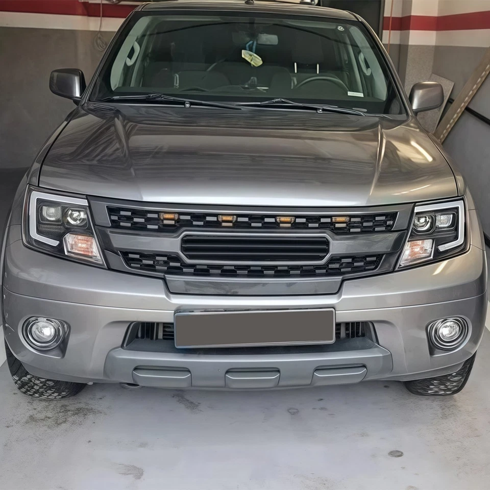 Black Front Grille Fit For 2009-2019 NISSAN Frontier Bumper Grill With LED Light - Image 4 of 4