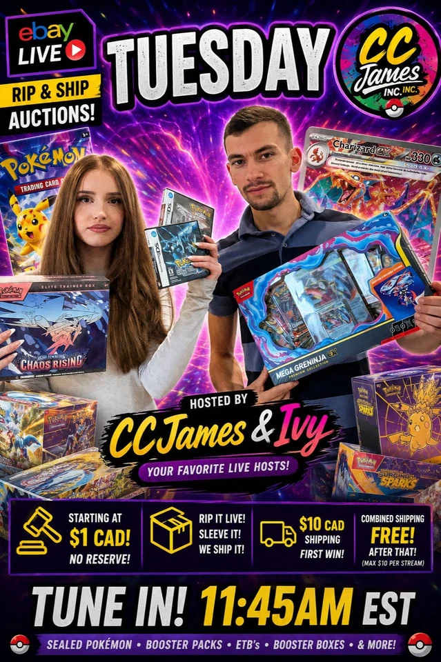 🔥 Tuesday Pokémon eBay LIVE | $1 Start Rip & Ship Auctions!