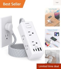 Power Strip Surge Protector - 6 Widely Outlets with 4 USB Ports 2 USB C, 5 Ft...