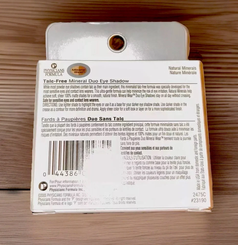 Physicians Formula Mineral Wear Duo Eyeshadow #2475C Natural Minerals-.12 Oz-New - Image 2 of 2