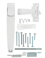 Wright Products Tie Down Push Button Door Latch for Screen and Storm Doors, Whit