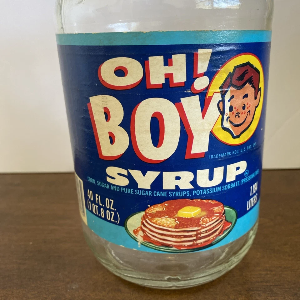 Vintage Oh! Boy Syrup 40oz Jar Original Lid Cairo, GA. By W. B. Roddenbery Co. - Image 3 of 4